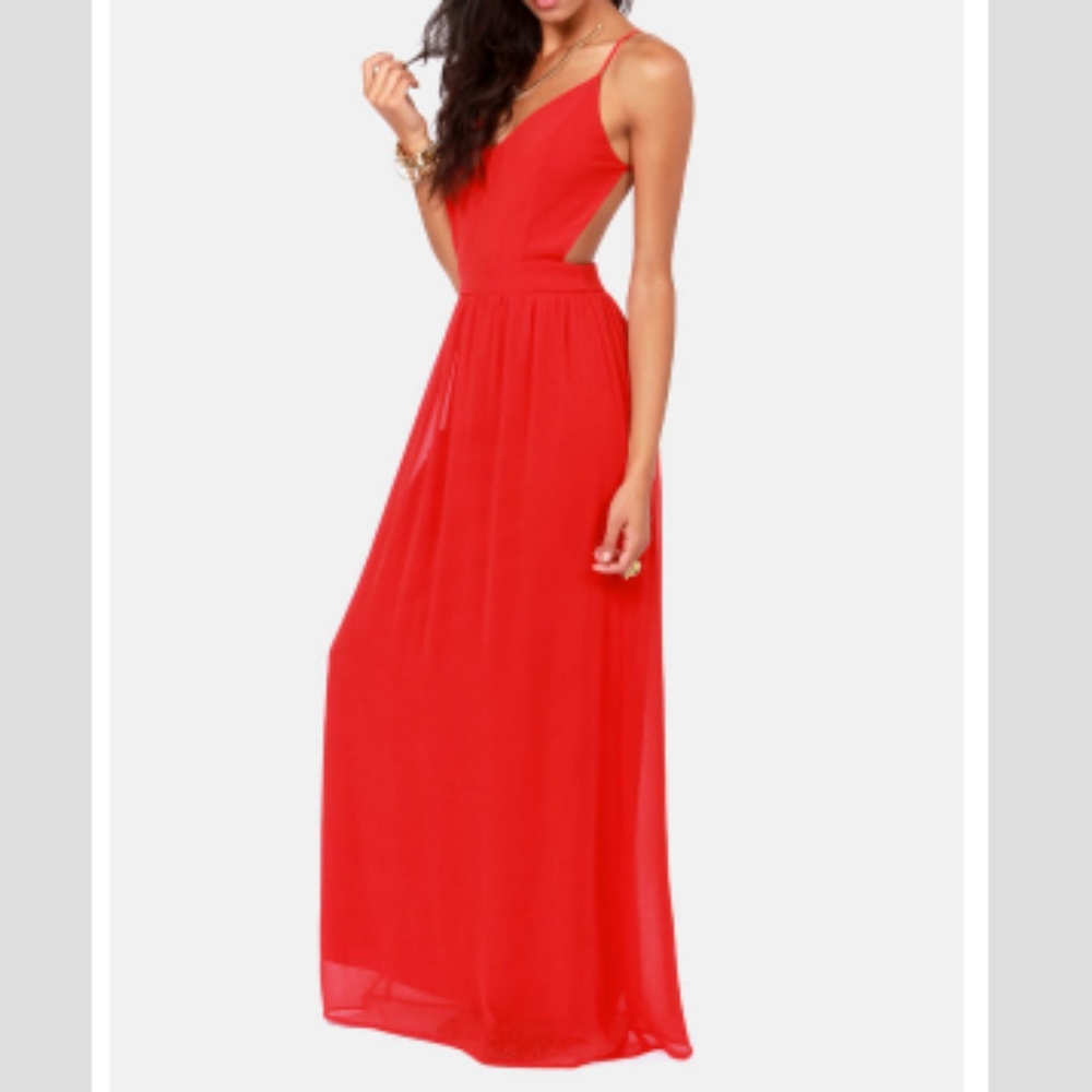 LULUS EXCLUSIVE ROOFTOP GARDEN BACKLESS BRIGHT RED